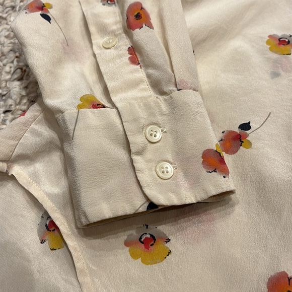 Madewell Floral Print Cream Button Up Blouse - Picture 5 of 6